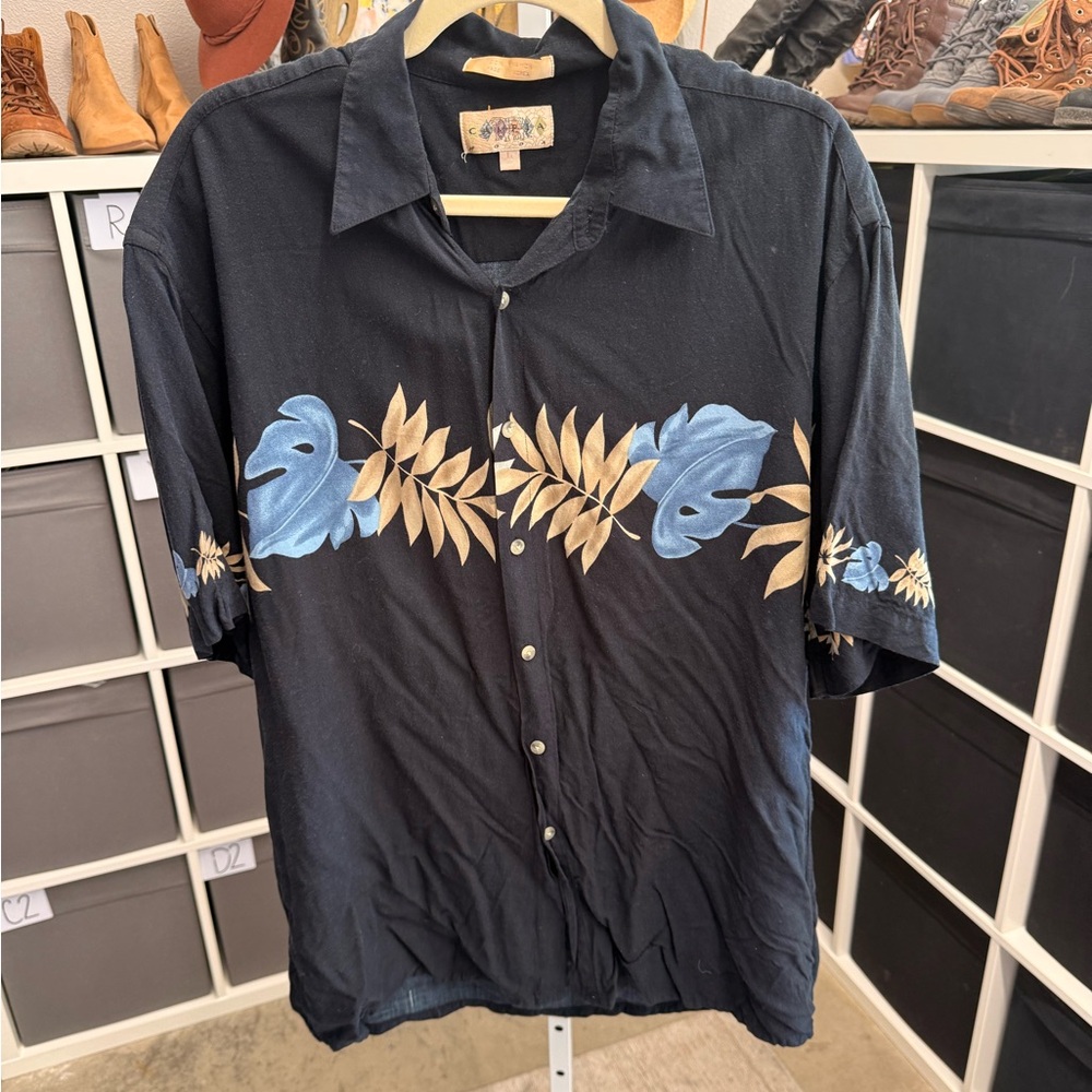 Campia Vintage Floral Hawaiian Patterned Button Up Men's Shirt